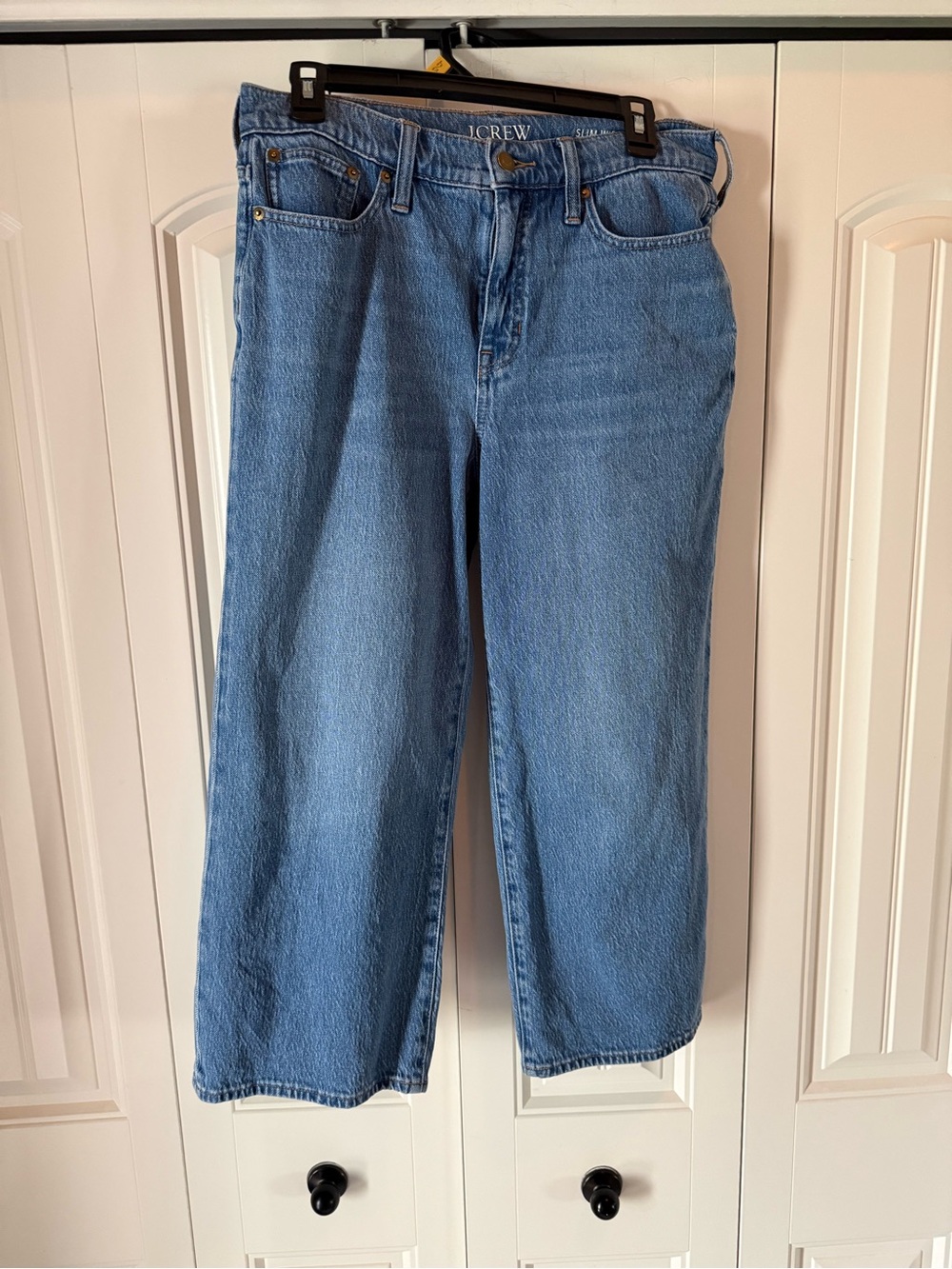 J.Crew Slim Wide-Leg Jeans High Rise Medium Wash 29P Petite Fair Trade